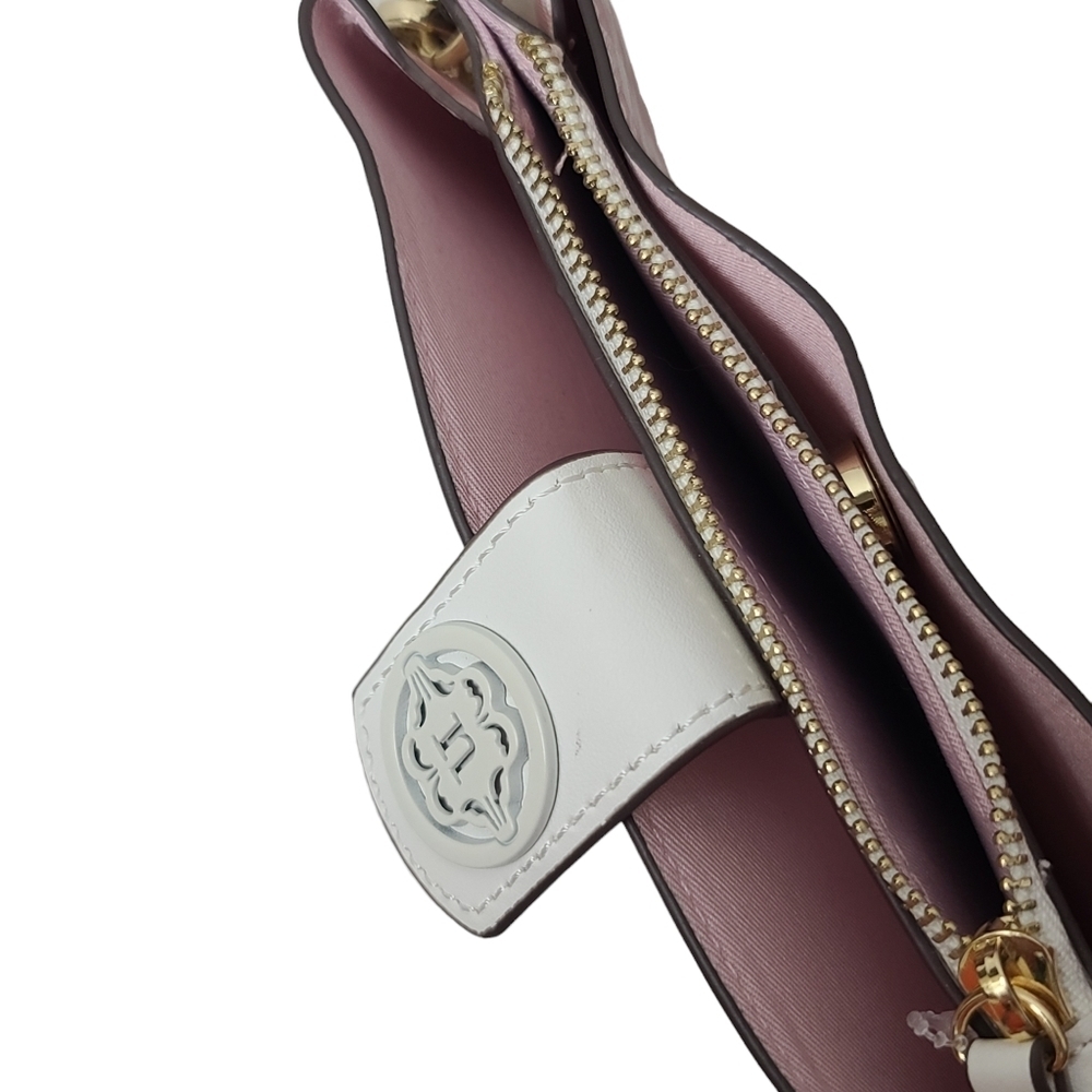 Nanette Lepore Plaid Pink White Crossbody Wristlet Bag - Picture 7 of 12